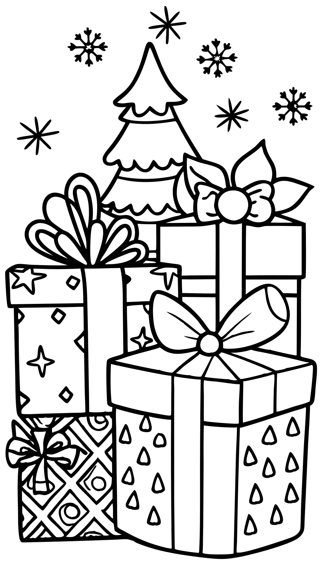 coloriage de cadeau de Noël